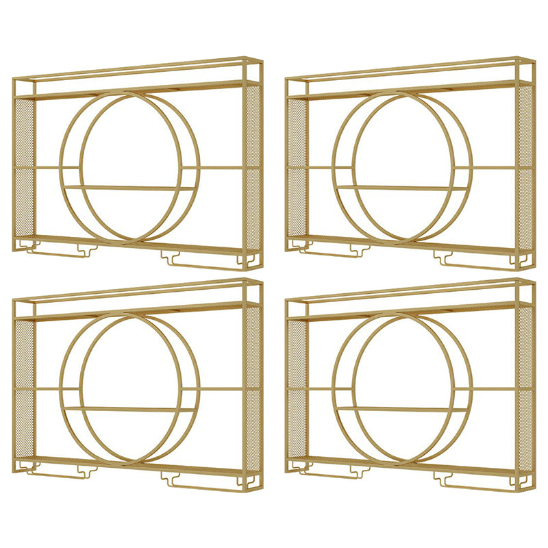 Modern Wall Mounted Wine Rack Metal Wine Bottle & Glass Rack without Light