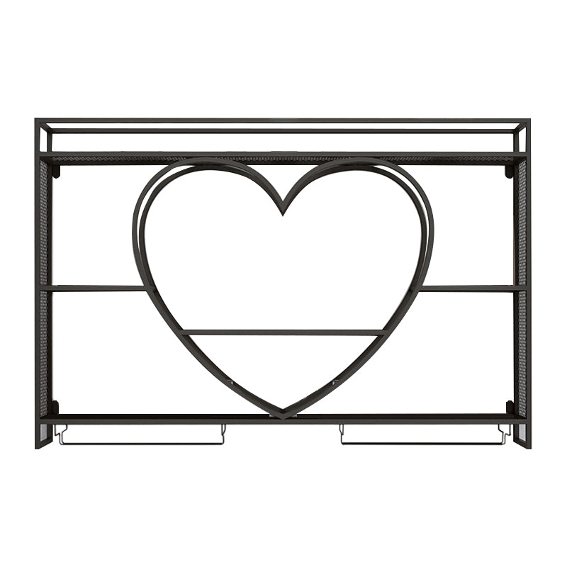 Modern Wall Mounted Wine Rack Metal Wine Bottle & Glass Rack without Light