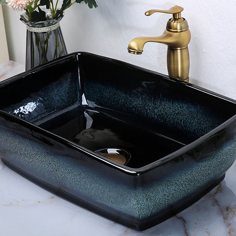 Traditional Vessel Bathroom Sink Specialty Vitreous China with Faucet Vessel Sink
