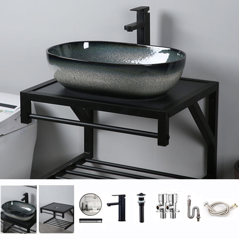Traditional Vessel Bathroom Sink Specialty Vitreous China with Faucet Vessel Sink