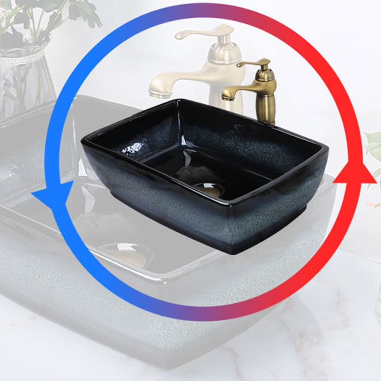 Traditional Vessel Bathroom Sink Specialty Vitreous China with Faucet Vessel Sink