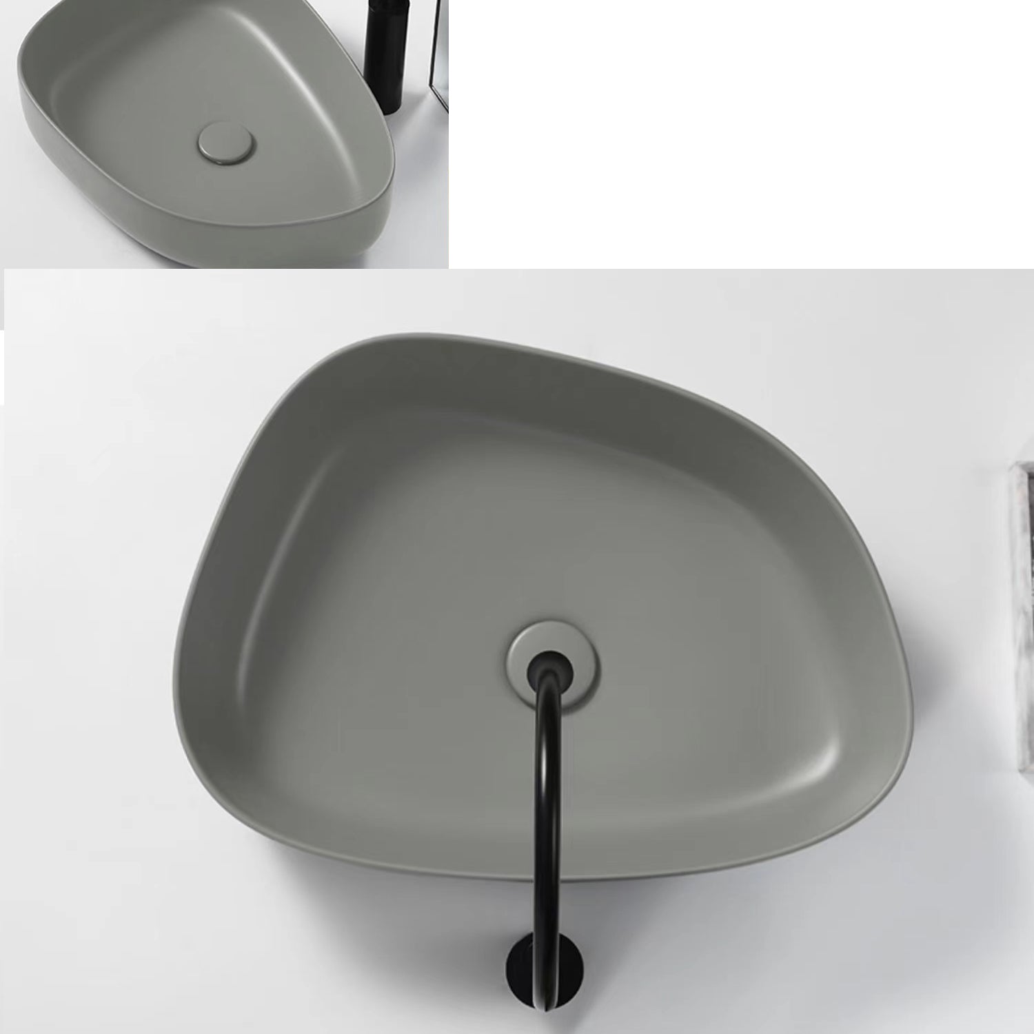 Contemporary Bathroom Sink Porcelain Specialty Vessel Bathroom Sink with Pop-Up Drain