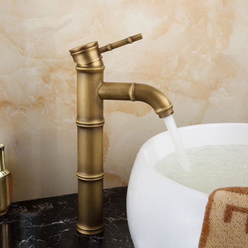 Farmhouse Brass Bathroom Faucet Lever Handle Faucet Single Hole Vessel Sink Faucet
