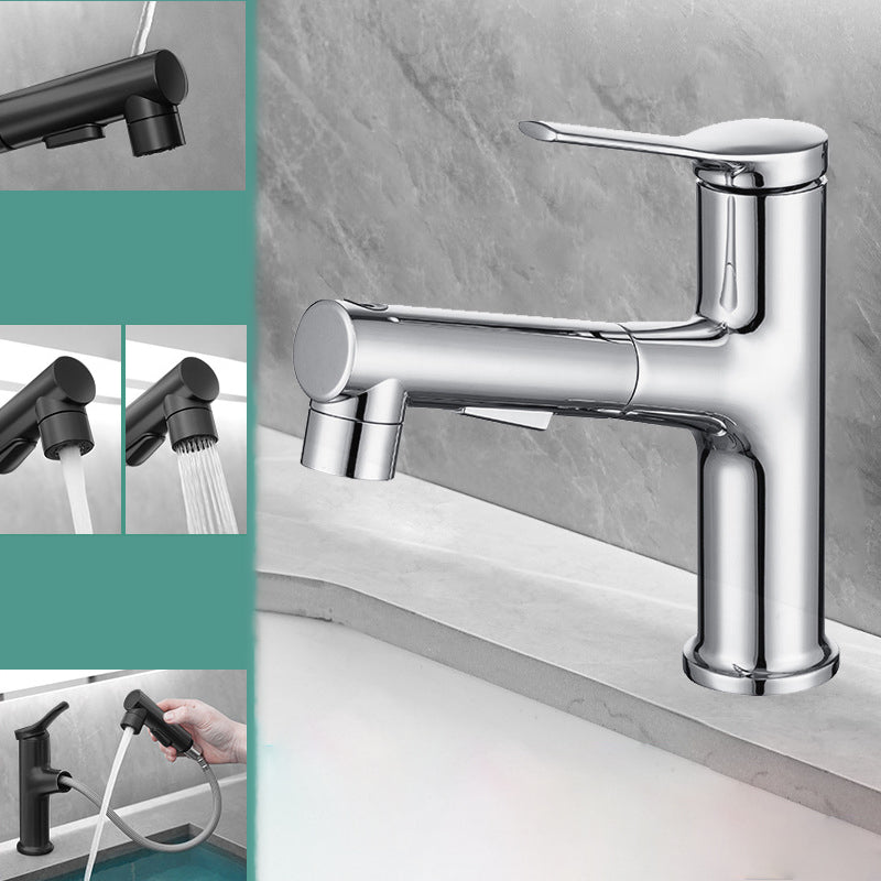 Modern Sink Faucet Solid Color Brass Centerset Lavatory Faucet for Bathroom