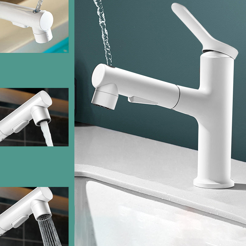 Modern Sink Faucet Solid Color Brass Centerset Lavatory Faucet for Bathroom