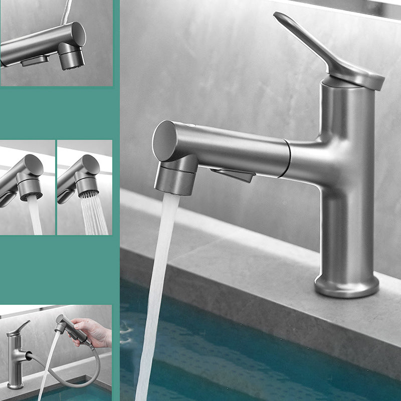 Modern Sink Faucet Solid Color Brass Centerset Lavatory Faucet for Bathroom