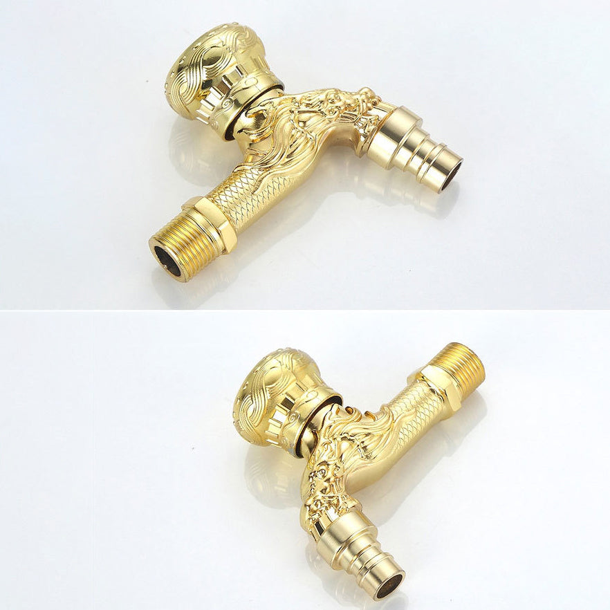 Vintage Classic Sink Faucet Zinc Single Handle Dragon Embossing Wall Mounted Faucet