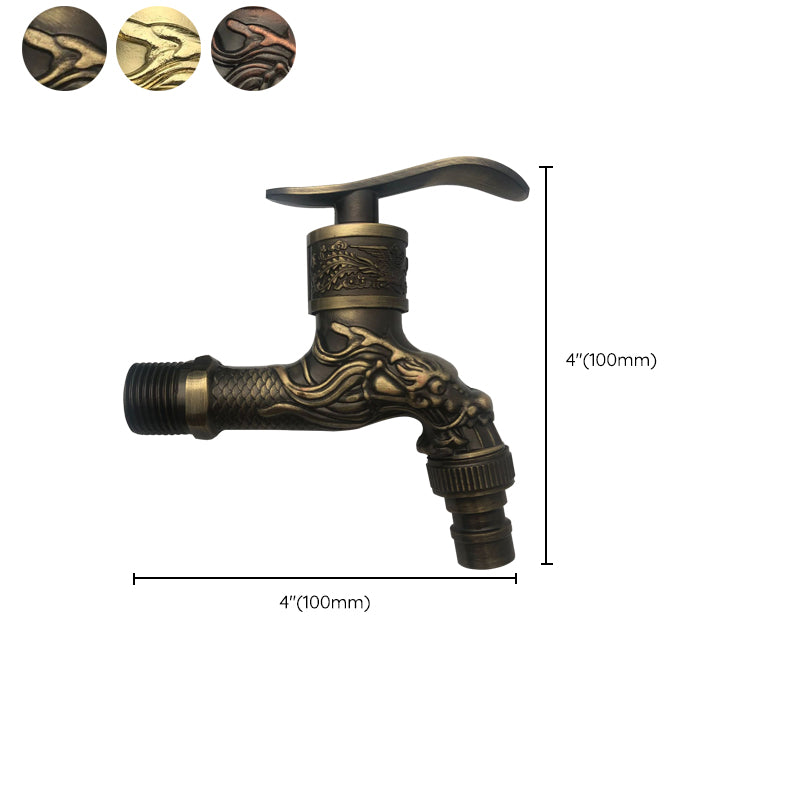 Vintage Classic Sink Faucet Zinc Single Handle Dragon Embossing Wall Mounted Faucet