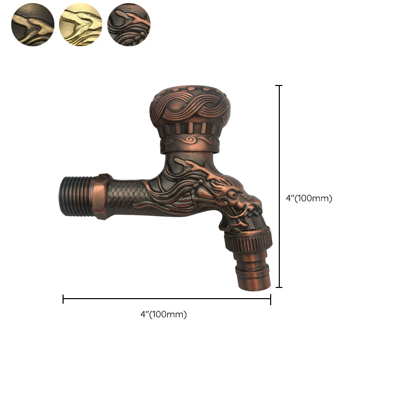 Vintage Classic Sink Faucet Zinc Single Handle Dragon Embossing Wall Mounted Faucet