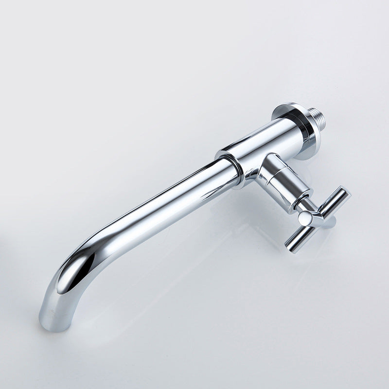 Wall Mounted Faucet Single Cross Handle Sink Faucet for Bathroom