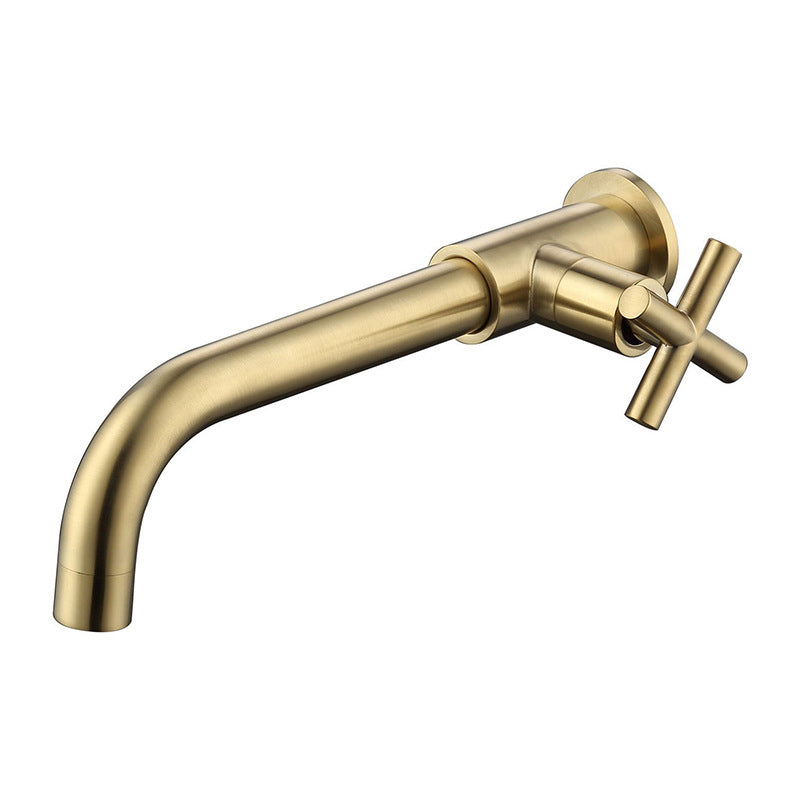 Wall Mounted Faucet Single Cross Handle Sink Faucet for Bathroom