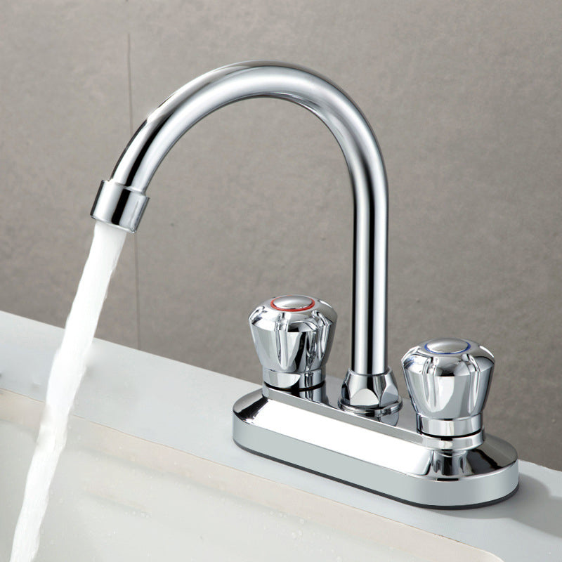 Contemporary Knob Handle Faucet Swivel Spout Bathroom Faucet