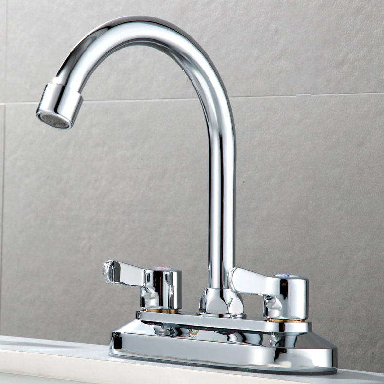 Contemporary Knob Handle Faucet Swivel Spout Bathroom Faucet