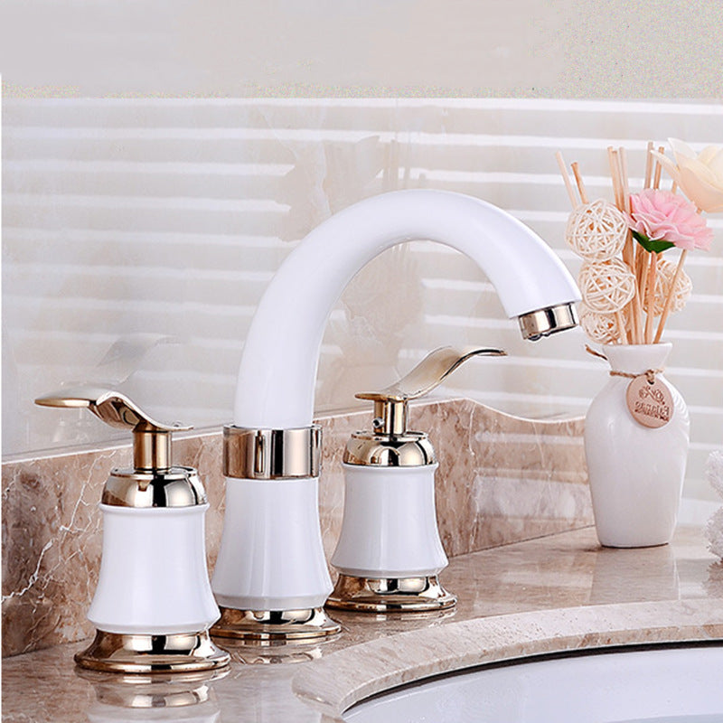 Glam Style Faucet Widespread Sink Faucet with 2 Handles and 3 Holes