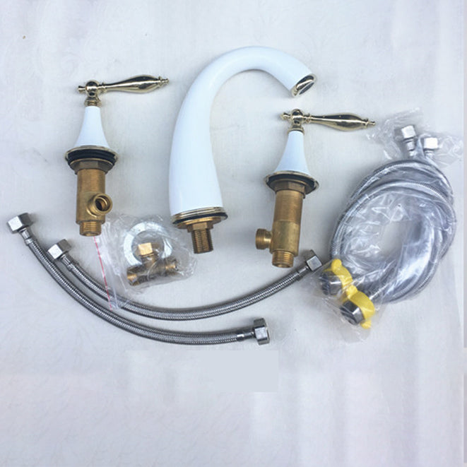 Glam Style Faucet Widespread Sink Faucet with 2 Handles and 3 Holes
