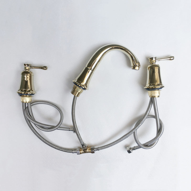 Glam Style Faucet Widespread Sink Faucet with 2 Handles and 3 Holes