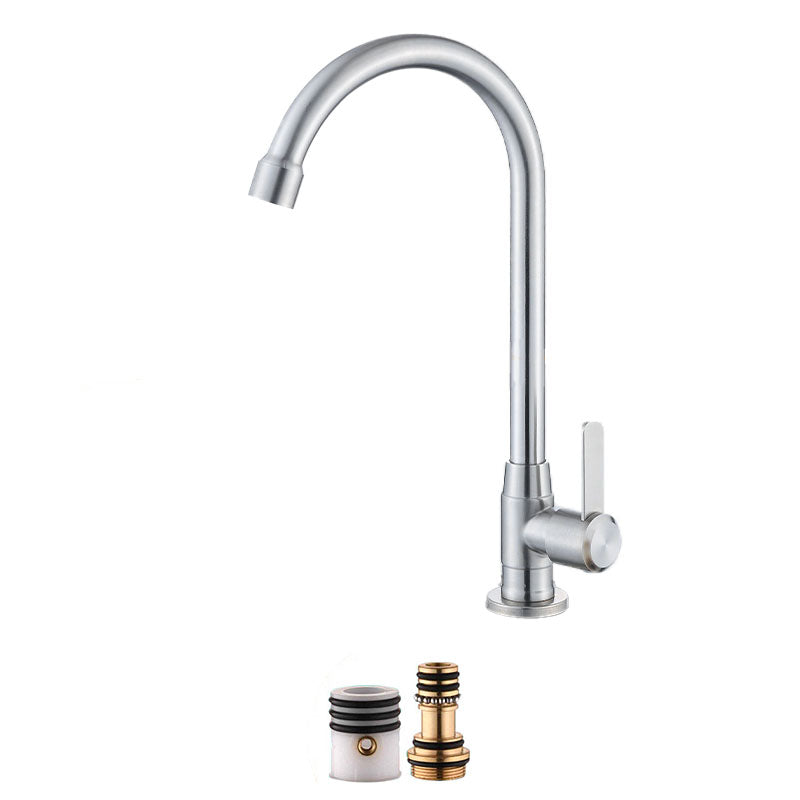 Modern Pull Down One Handle Kitchen Faucet High Arch Filler with No Sensor