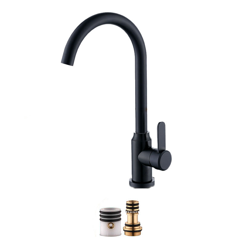 Modern Pull Down One Handle Kitchen Faucet High Arch Filler with No Sensor