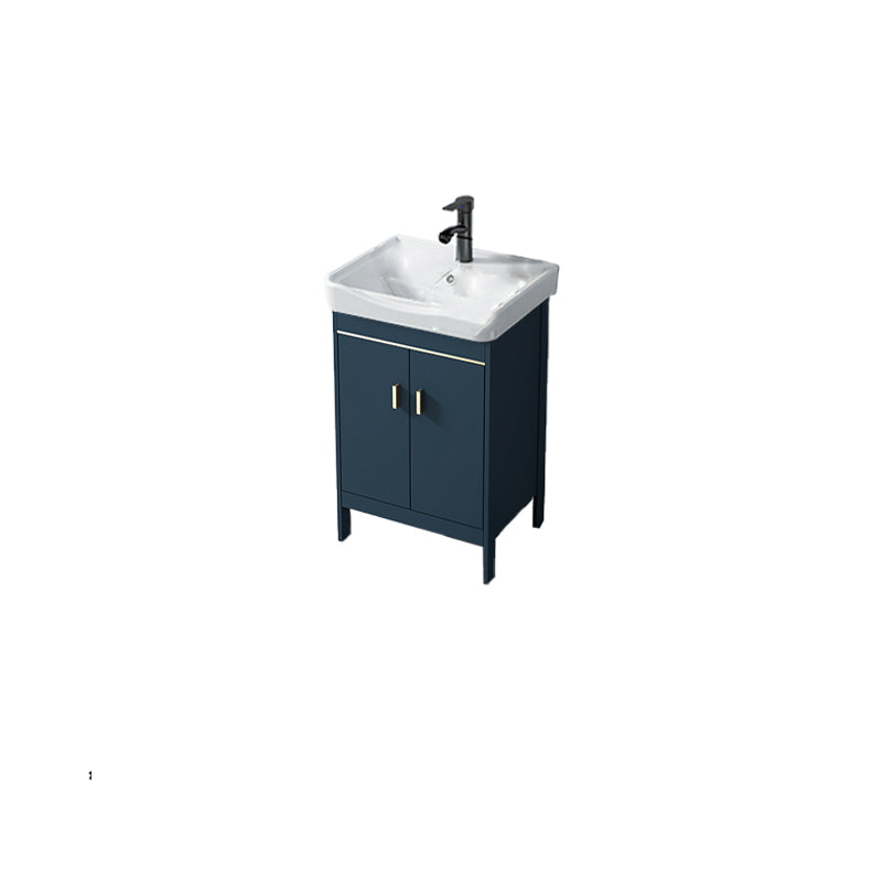 Contemporary Blue Sink Cabinet Metal Mirror Cabinet Bathroom Vanity Cabinet