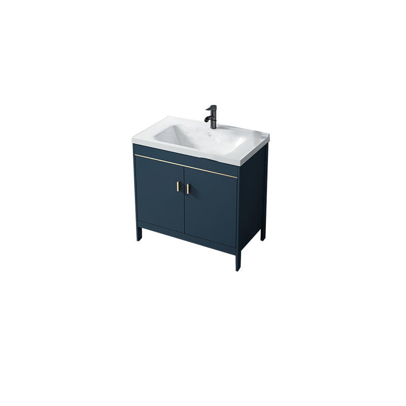 Contemporary Blue Sink Cabinet Metal Mirror Cabinet Bathroom Vanity Cabinet