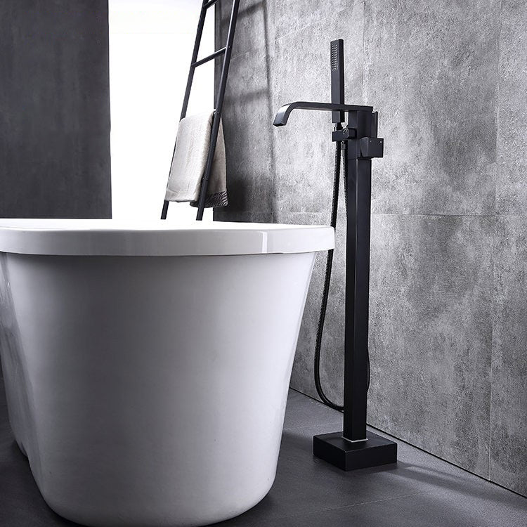 Floor Mounted Metal Freestanding Tub Filler 1 Handle Freestanding Bathtub Faucet