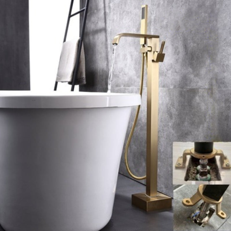 Floor Mounted Metal Freestanding Tub Filler 1 Handle Freestanding Bathtub Faucet