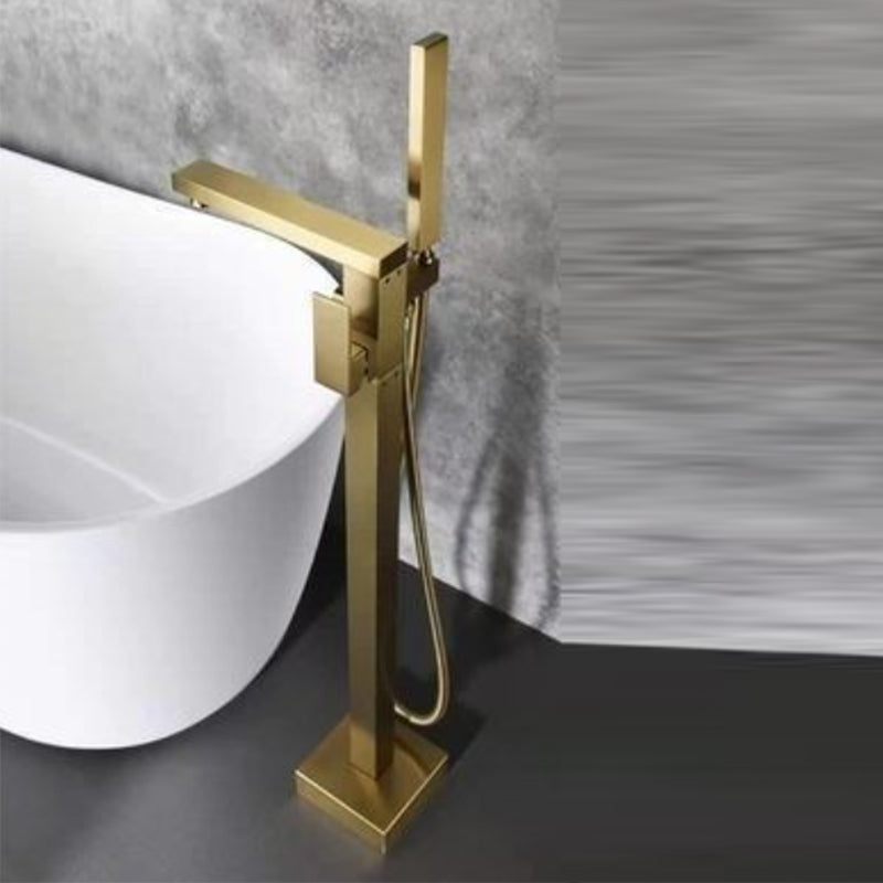 Floor Mounted Metal Freestanding Tub Filler 1 Handle Freestanding Bathtub Faucet