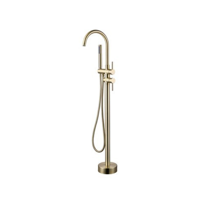 Floor Mounted Metal Freestanding Tub Filler 1 Handle Freestanding Bathtub Faucet