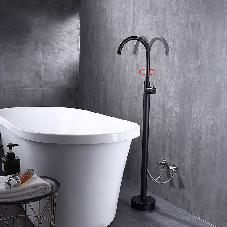 Floor Mounted Metal Freestanding Tub Filler 1 Handle Freestanding Bathtub Faucet