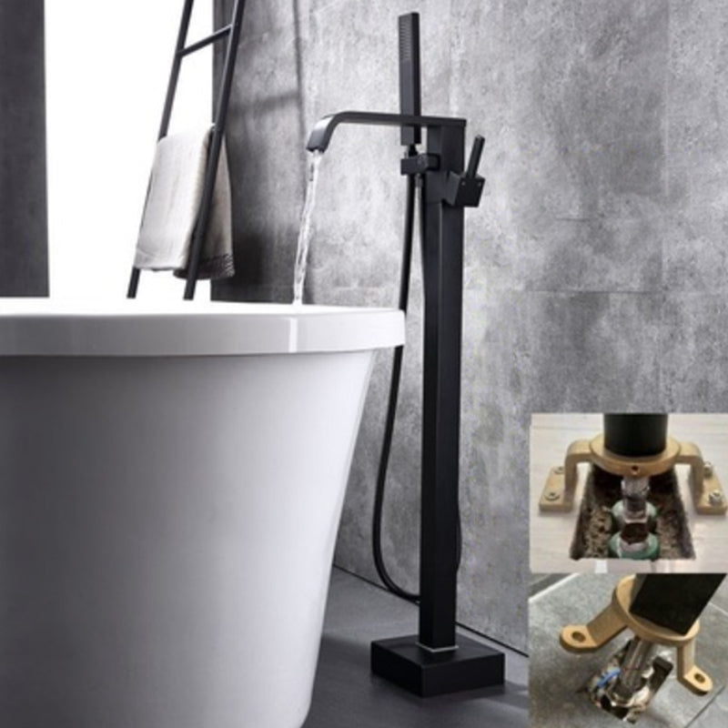 Floor Mounted Metal Freestanding Tub Filler 1 Handle Freestanding Bathtub Faucet