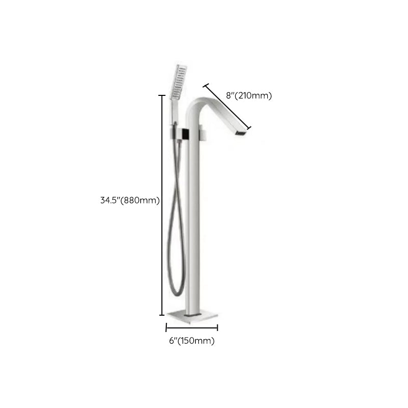 Floor Mounted Metal Freestanding Tub Filler 1 Handle Freestanding Bathtub Faucet