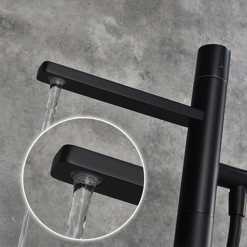 Floor Mounted Metal Freestanding Tub Filler High Arc Freestanding Bathtub Faucet