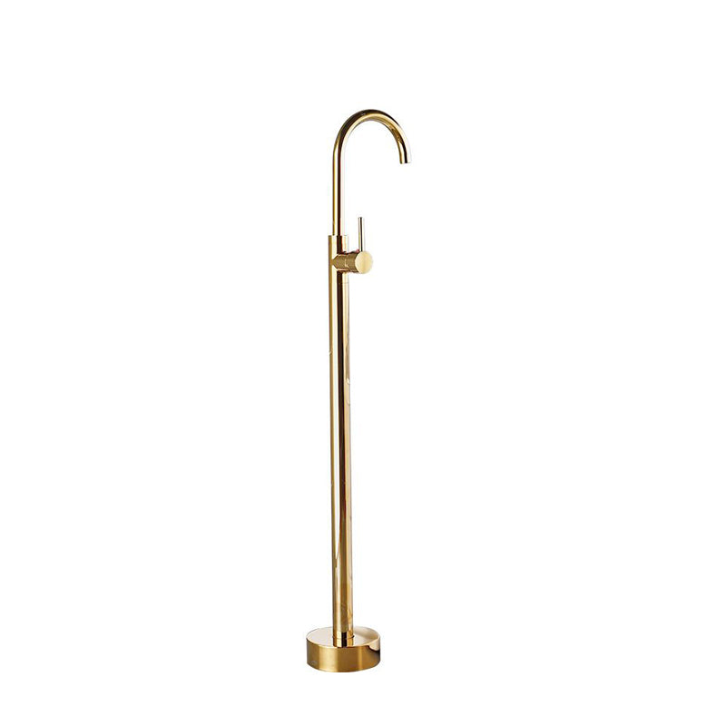 Traditional Floor Mounted Metal Freestanding Tub Filler High Arc Freestanding Faucet