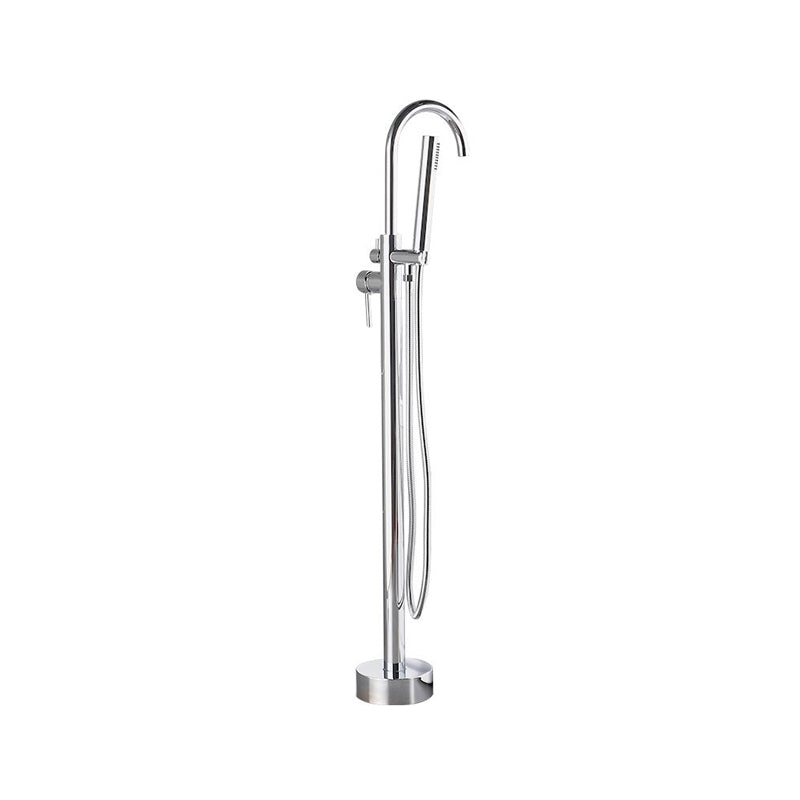 Traditional Floor Mounted Metal Freestanding Tub Filler High Arc Freestanding Faucet