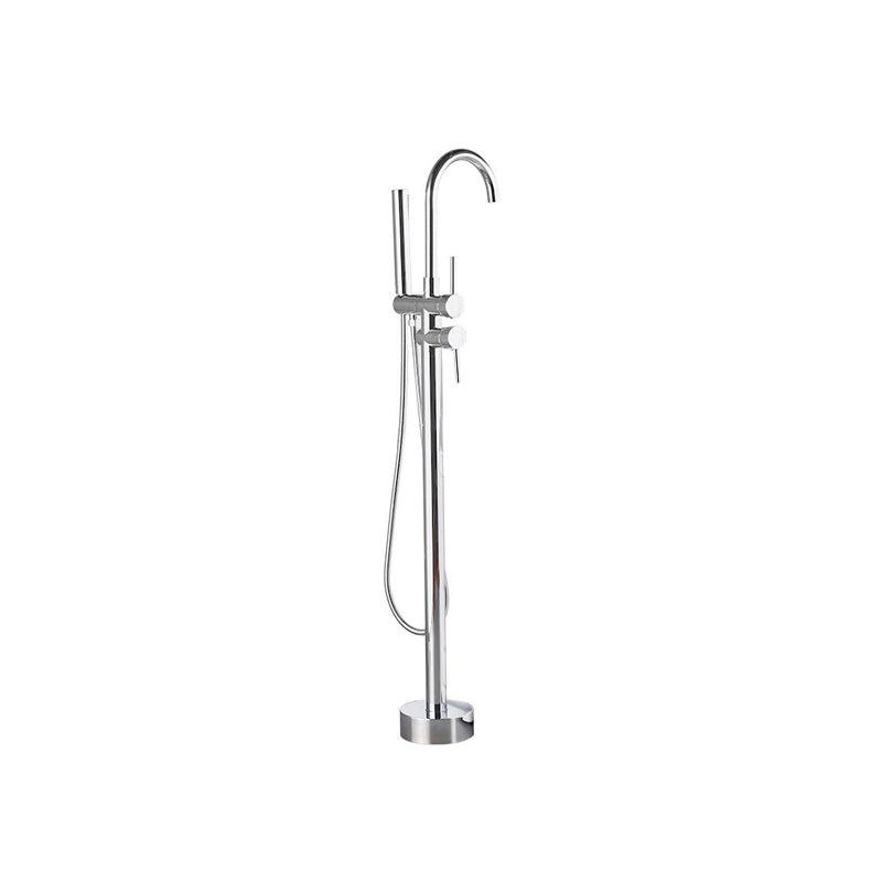 Traditional Floor Mounted Metal Freestanding Tub Filler High Arc Freestanding Faucet