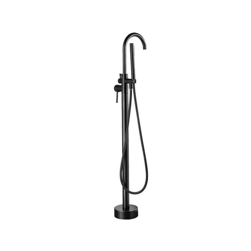 Traditional Floor Mounted Metal Freestanding Tub Filler High Arc Freestanding Faucet