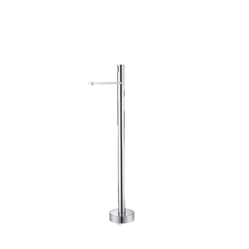 Floor Mounted Metal Freestanding Tub Filler Swivel Nickel Freestanding Faucet