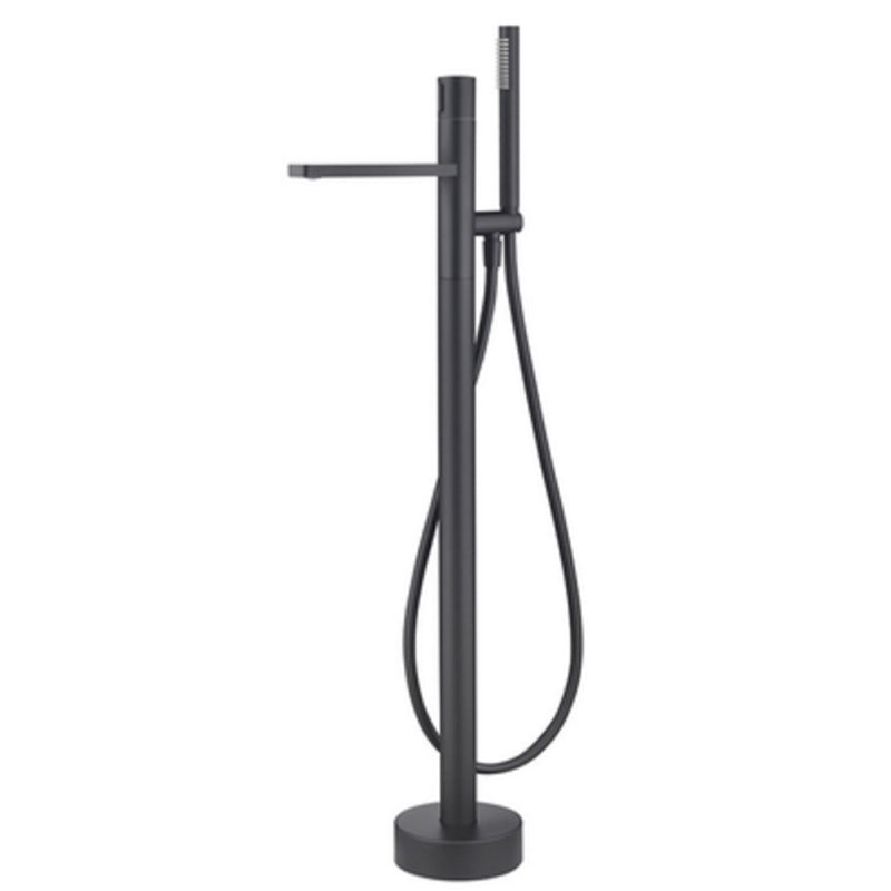 Floor Mounted Metal Freestanding Tub Filler Swivel Nickel Freestanding Faucet