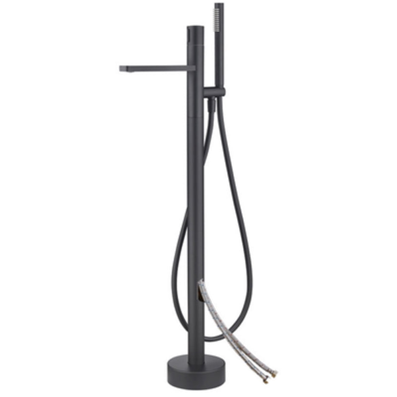 Floor Mounted Metal Freestanding Tub Filler Swivel Nickel Freestanding Faucet