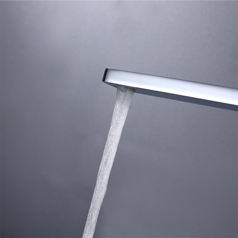 Floor Mounted Metal Freestanding Tub Filler Swivel Nickel Freestanding Faucet