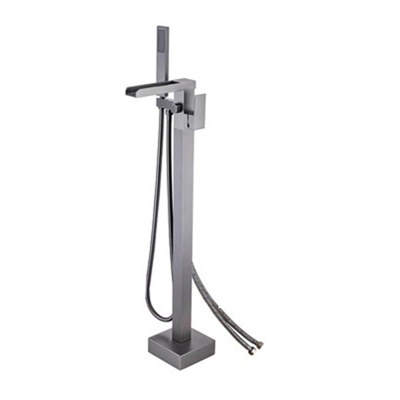 Floor Mounted High Arc Freestanding Tub Filler Copper Freestanding Tub Filler Trim