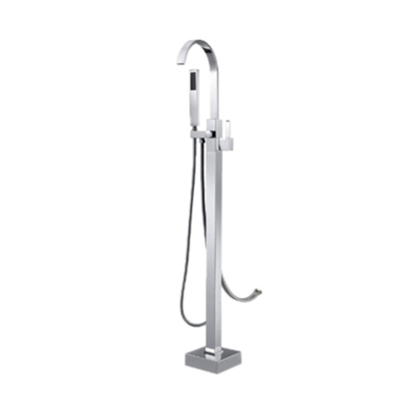 Floor Mounted High Arc Freestanding Tub Filler Copper Freestanding Tub Filler Trim