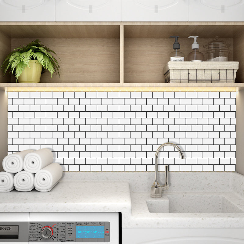 Peel and Stick Tiles Subway Rectangle Waterproof PVC Tile-Peel & Stick for Kitchen 10-Pack