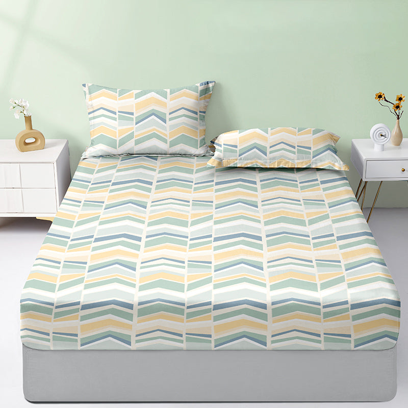 Twill Fitted Sheet Printed Cotton Fade Resistant Breathable Fitted Sheet