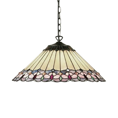 Barroque Cónica Down Lighting 1 Cabeza de arte rosa/verde Glass Glass Luz colgante suspendida