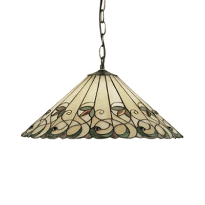 Barroque Cónica Down Lighting 1 Cabeza de arte rosa/verde Glass Glass Luz colgante suspendida