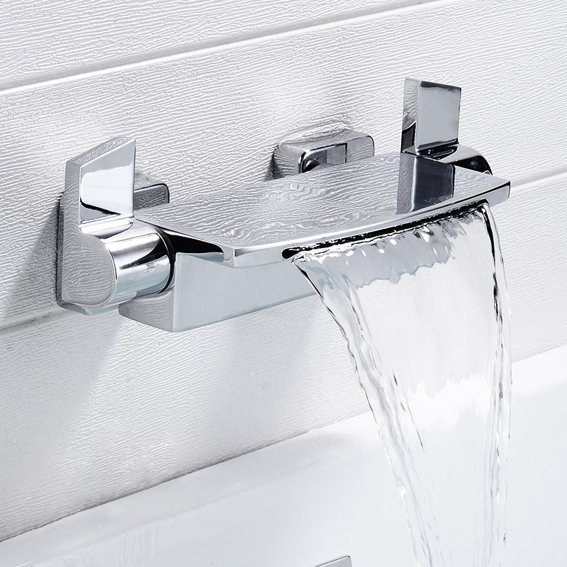 Wall Mounted Metal Tub Filler Low Arc Freestanding Bathtub Faucet
