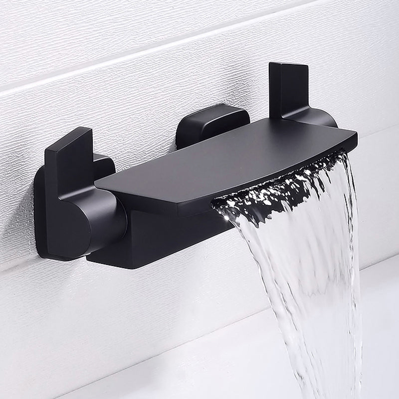 Wall Mounted Metal Tub Filler Low Arc Freestanding Bathtub Faucet