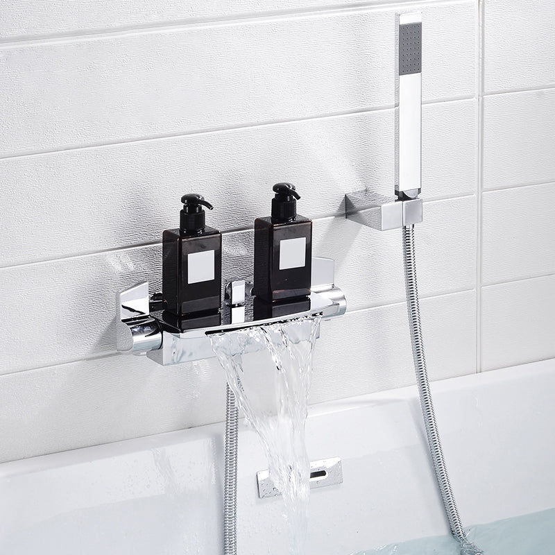 Wall Mounted Metal Tub Filler Low Arc Freestanding Bathtub Faucet