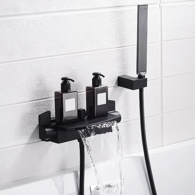 Wall Mounted Metal Tub Filler Low Arc Freestanding Bathtub Faucet